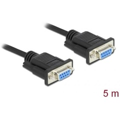 Delock Serial RS-232 DB9 -> Serial RS-232 DB9 F/F adatkábel 5m fekete null modem