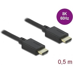 Delock HDMI 2.1 -> HDMI 2.1 M/M video kábel 0.5m fekete