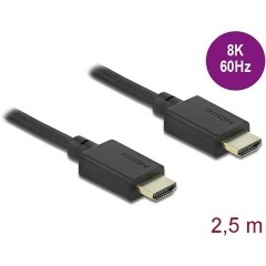 Delock HDMI 2.1 -> HDMI 2.1 M/M video kábel 2.5m fekete