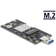 Delock USB 3.0 átalakító, A-típusú csatlakozóval - M.2 B kulcs, SIM-nyílással Delock USB 3.0 átalakító, A-típusú csatlakozóval - M.2 B kulcs, SIM-nyílással