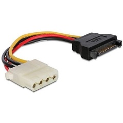 Gembird CC-SATA-PS Molex Power 4pin -> SATA Power M/F tápkábel 0.15m