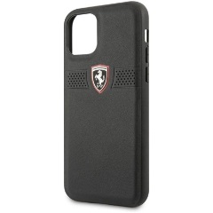 FERRARI Off Track iPhone 11 Pro fekete szemcsés bőrtok