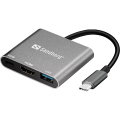 Sandberg 136-00 Mini Dock 3-port USB-C dokkoló ezüst