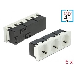 Delock 3db villásdugó CEE 7/3 (EU) aljzat Easy 45 modul fehér 5db