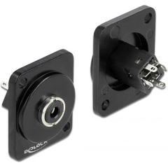 Delock Jack 3,5mm -> 4db forrfül F/M D-Type modul fekete