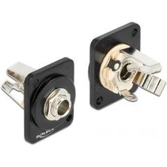 Delock Jack stereo 6,35mm (3pin) -> 3db forrfül F/M D-Type modul fekete