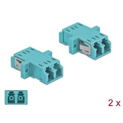 Delock LC Duplex -> LC Duplex F/F adapter kék multi-mode OM3, 2db