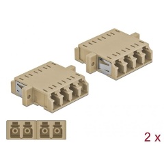 Delock LC Quad -> LC Quad F/F adapter bézs multi-mode OM1/OM2, 2db