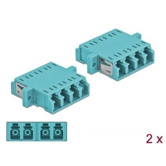 Delock LC Quad -> LC Quad F/F adapter kék multi-mode OM3, 2db