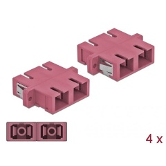 Delock SC Duplex -> SC Duplex M/M adapter rózsaszín multi-mode OM4 ,4db