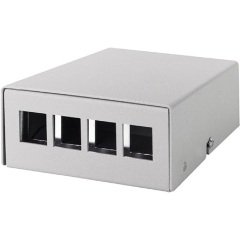 Logilink Consolidation point box  4-port, desk/wall/rail mounting, grey