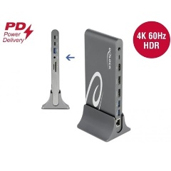 Delock 87772 Triple Display USB-C dokkoló szürke
