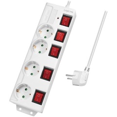 LogiLink LPS252 4db villásdugó CEE 7/3 elosztó 1.5m fehér