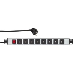 LogiLink PDU8U01 19" PDU 8db USB 2.0 A rack elosztó 2m ezüst-fekete