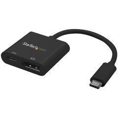 StarTech USB-C -> DisplayPort 1.2 USB-C PD M/F adapter 0.2m fekete 60W