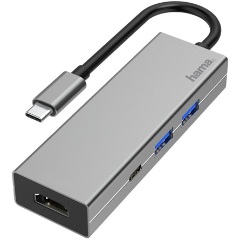 Hama 200107 4-port USB-C dokkoló szürke