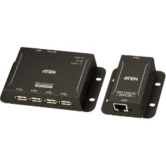 Aten 4db USB-A 2.0 -> RJ45 CAT5e UTP F/F extender fekete