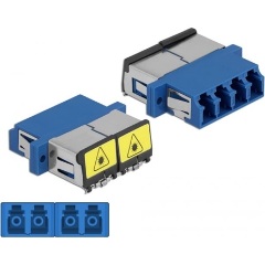 Delock LC optikai szálas csatlakozó Párosító lézervédő zárral / borítással Quad anya - LC Quad anya,