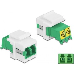 Delock LC Duplex -> LC Duplex F/F keystone modul fehér-zöld single-mode, laser protection