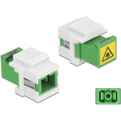 Delock SC Simplex -> SC Simplex F/F keystone modul fehér-zöld single-mode, laser protection