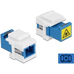 Delock SC Simplex -> SC Simplex F/F keystone modul fehér-kék single-mode, laser protection