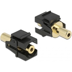 Delock Jack stereo 3,5mm (3pin) -> Jack stereo 3,5mm (3pin) F/F keystone modul fekete