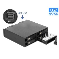 Delock Zárható 5.25" mobil rekeszek 4 db. 2.5" U.2 NVMe SSD-hez