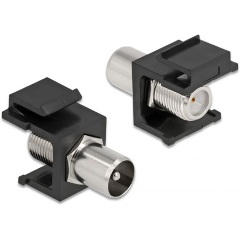 Delock IEC 60169-2 -> F M/M keystone modul fekete