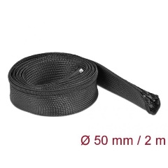 Delock Befont karmantyú zipzáras szorítóval 2 m x 50 mm-es fekete