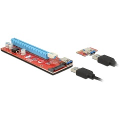 Delock Bővítőkártya PCI Express x1 > PCI Express x16, 60 cm-es USB-kábellel
