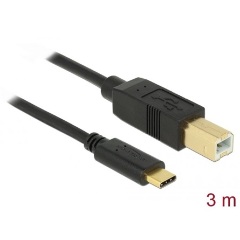 Delock USB-B 2.0 -> USB-C M/M adatkábel 3m fekete