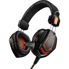 CANYON Gaming headset 3.5mm jack with microphone and volume control, with 2in1 3.5mm adapter, cable 2M, Black, 0.36kg