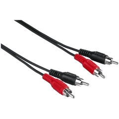 Hama 2db RCA -> 2db RCA M/M audio kábel 5m fekete