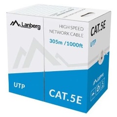 Lanberg CAT5e UTP adatkábel 305m szürke fali, CCA