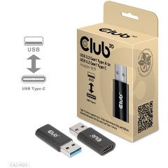 Club 3D USB-A 3.2 Gen1 -> USB-C 3.2 Gen1 M/F adapter fekete