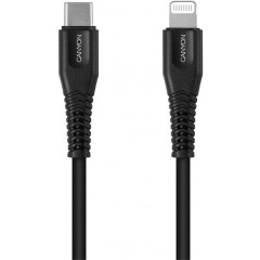 Canyon Charge & Sync MFI Lightning - USB-C M/M adatkábel 1.2m fekete