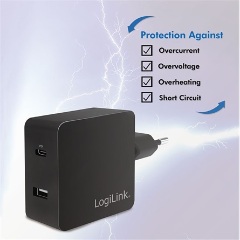 LogiLink PA0219 40W univerzális hálózati töltő adapter (PD)