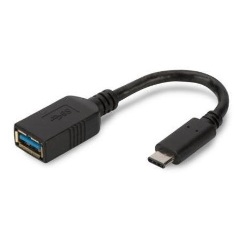 Digitus OTG USB-C -> USB-A 3.0 M/F adapter 0.15m fekete