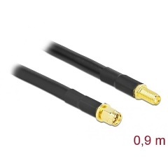 Delock SMA -> SMA M/F antenna kábel 0.9m fekete LMR/CFD300