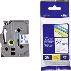 Brother TZE253 24mm fehér alapon kék festékszalag fehér-kék