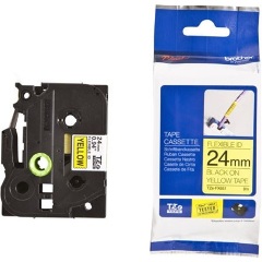 Brother TZEFX651 24mm fekete alapon fekete különlegesen hajlékony, laminált szalag festékszalag fekete
