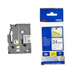 Brother TZeS251 24mm fehér alapon fekete erős tapadású laminált szalag festékszalag fehér-fekete
