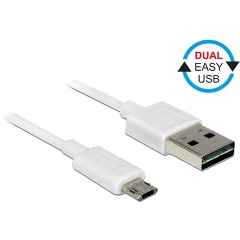 Delock Easy-USB A -> EasyUSB micro-B M/M adatkábel 0.2m fehér