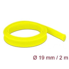 Delock Fonott kábelharisnya nyújtható 2 m x 19 mm sárga