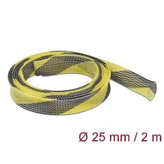 Delock Fonott kábelharisnya nyújtható 2 m x 25 mm fekete-sárga