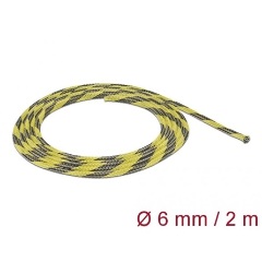 Delock Fonott kábelharisnya nyújtható 2 m x 6 mm fekete-sárga