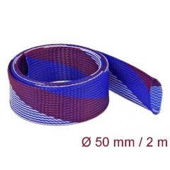 Delock Fonott kábelharisnya nyújtható 2 m x 50 mm kék-piros-fehér
