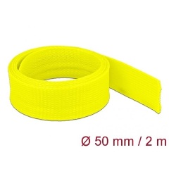 Delock Fonott kábelharisnya nyújtható 2 m x 50 mm sárga