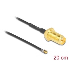 Delock RP-SMA -> MHF 4L F/M antenna kábel 0.2m fekete 1.37