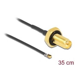 Delock RP-SMA -> MHF 4L F/M antenna kábel 0.35m fekete 1.37